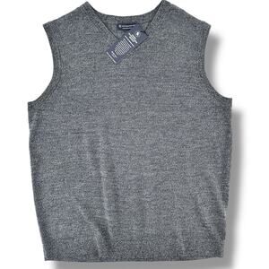Hart Schaffner Marx Extra Fine Merino Wool Sweater Vest Mens Size XLT Tall Gray